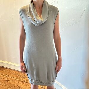 MANILA GRACE Sleeveless Cowl Neck Knit Dress Tunic in Gray🌸